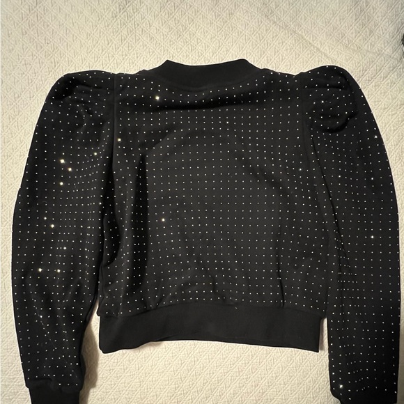 Pristine Queen of Sparkles QOS Size Small Black Sweatshirt with Silver DiscoBall - Picture 3 of 6